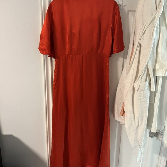 & Other Stories Marcella V-neck Cutout Silk Blend Dress - Picture 3 of 3